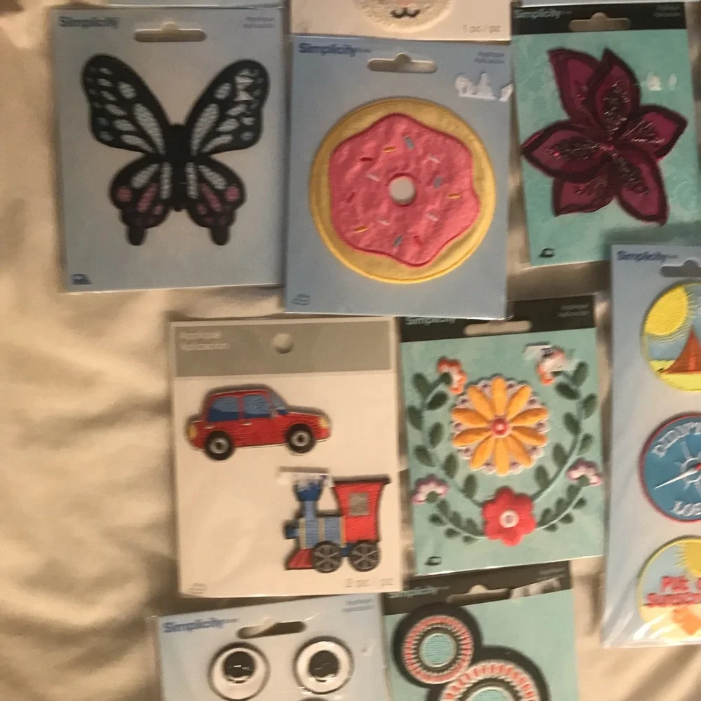 Lot 62 Simplicity Owl Iron-On Patch crab cat poop baby bow
